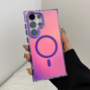 炫彩漸變 磁吸支架殼 適用於 三星 S26 S25 S24 鏡頭保護 S23 Ultra S22 Plus 全包 手機殼