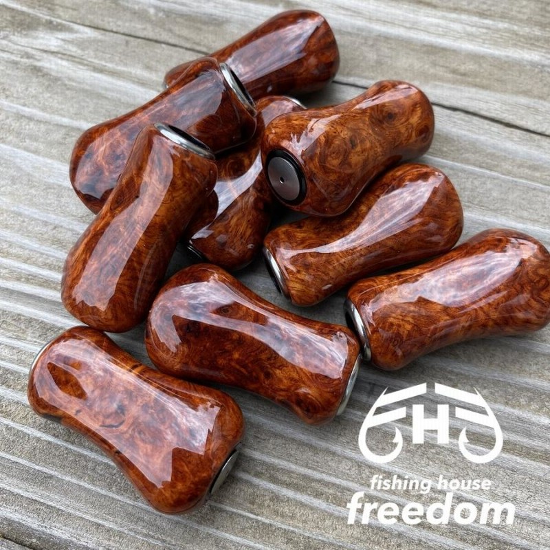 花梨ノブ シマノ ダイワ ハンドルノブ リールノブ 花梨瘤 本花梨瘤