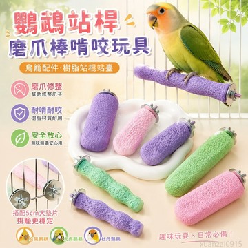 寵物省錢鋪】鸚鵡站桿磨爪棒啃咬玩具牡丹虎皮玄風鳥站架鳥籠配件樹脂站棍站臺 鸚鵡趣味玩具 中小大型鸚鵡玩具 鸚鵡站台