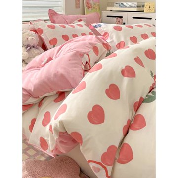 四件套純棉100新款全棉宿舍學生三件套床笠款床單被套罩床上用品4