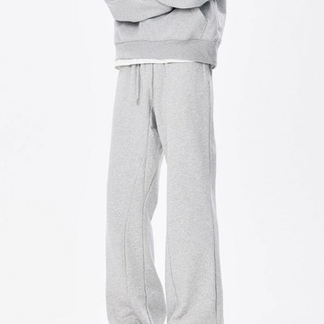 ??臺灣發貨【MLM】韓國 新版微喇叭褲 男生抽繩喇叭褲 素色 華棉 顯腿長 高街嘻哈潮流休閒直筒褲 情侶褲子 中性風長褲