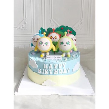 網紅仔仔蛋糕裝飾卡通仔仔熊失心熊粉仔熊小熊擺件兒童生日裝扮