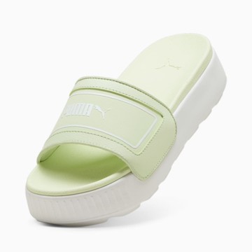 PUMA 拖鞋 KARMEN SLIDE 草綠 厚底 休閒拖鞋 女 38907313