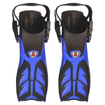 AQUATEC 雙渦流省力分岔蛙鞋 負浮力 快卸橡膠帶 FN-600  XS/S  藍色  1個