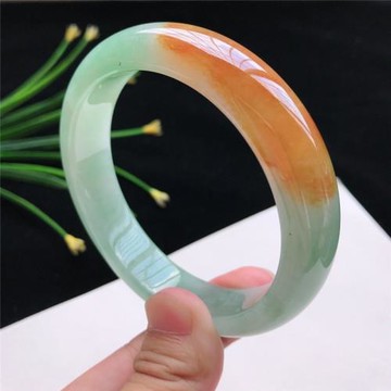 天然緬甸冰種飄花翡翠手鐲女水潤冰糯種翡翠玉手鐲陽綠飄綠玉鐲子