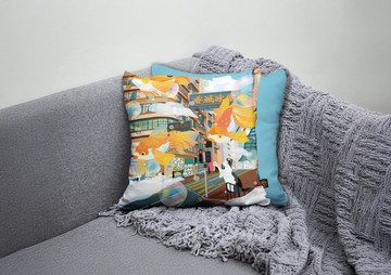 【貓遊街角 - 魚樂無窮】 靠墊套/咕𠱸套/腰枕套丨Amazing Studio