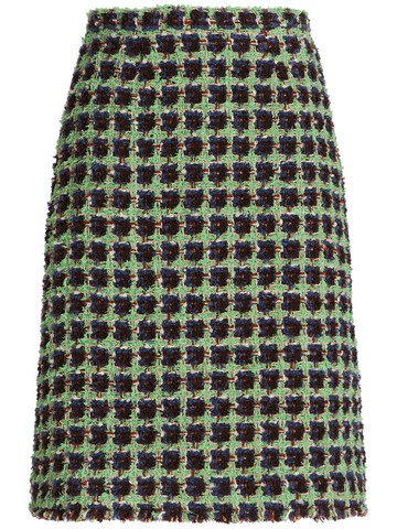 ETRO - bouclé A-line skirt - women - Wool/Polyester/Mohair/Polyamide/Viscose/Cotton/Alpaca Wool/Viscose/Acetate - 38 - Green