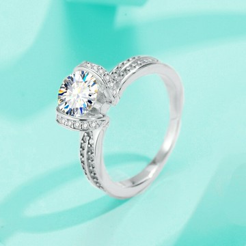 現貨+預購 頂級莫桑鑽石戒指925純銀戒指婚戒女鑽戒子求婚戒情人節禮物-高級1克拉緞帶款74lp35【獨家進口】【米蘭精品】