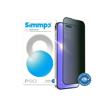 Simmpo｜P-90 防窺抗藍光舒視保護貼 (iPhone 14/13 Pro/13)