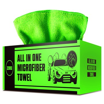 Akei Motor 抽取式多用途超細纖維洗車毛巾 22入  1個  淺綠色