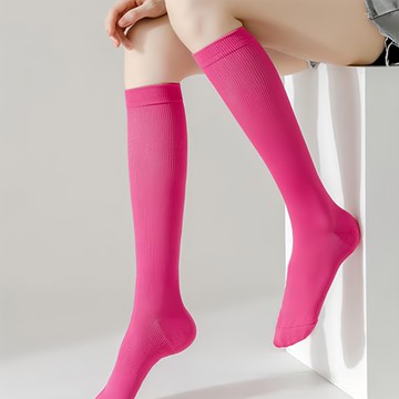 PORABELLA 女款 素色美腿襪 運動壓力襪  粉色  20 x 40cm