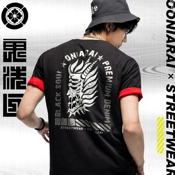 【新品2件75折】迷幻街頭瘋狂夜光短TEE - BLUE WAY 鬼洗い
