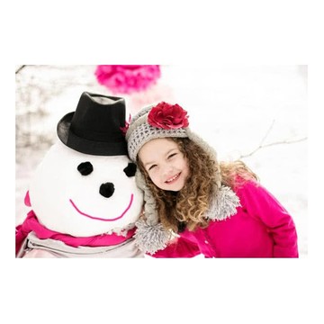 美國 Jamie Rae - 100%純棉毛帽-灰色保暖毛帽+亮眼覆盆子玫瑰