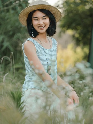 幻影協奏 黑白條紋緊身低領棉背心