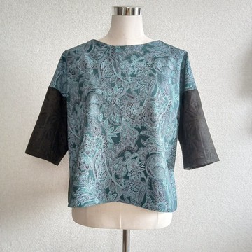 異材質拼接寬鬆M-size恤衫 02 女款