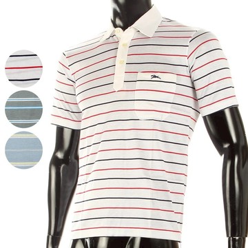 LONGCHAMP經典純棉條紋短袖POLO衫(任選)179240｜GoBrand購名牌