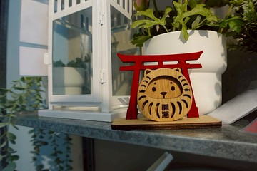 鳥居開運達摩柴魚貓/玄關/辦公/開運/擺飾【客製化文創禮品】