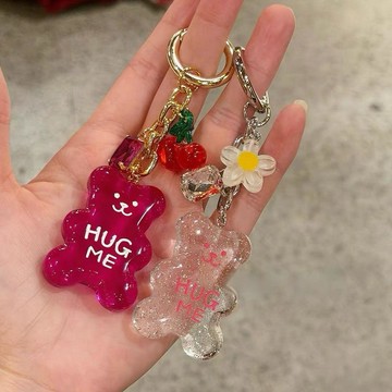 ✨元氣新品✨韓國波光果糖漿果梅子流沙小熊高顏值ins風透色亞克力包掛鑰匙扣GCDV