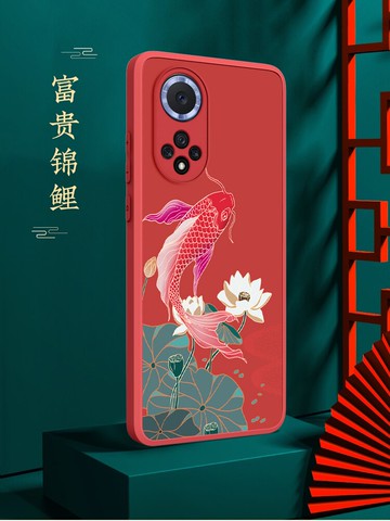 華為nova9手機殼紅色女款新款網紅國風鏡頭全包防摔曲面屏nova7直邊硅膠磨砂簡約創意中國風nova8pro保護套