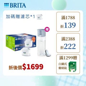 【BRITA官方】MAXTRA PRO濾芯 去水垢專家9入 贈隨身濾水瓶(2色)