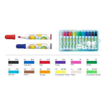 雄獅 功夫鴨彩色筆-彩虹星(多款)24色