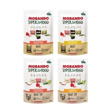 【24 入組】義大利MORANDO摩納多 SUPER無穀 犬貓主食餐包80g-85g(狗貓餐包|狗貓主食|狗貓飼料)(買二件送寵物玩具x1包)