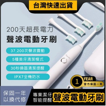 【阿波羅聲波電動牙刷】 37200轉聲波電動牙刷 200天超強電力續航【保固一年只換代修】