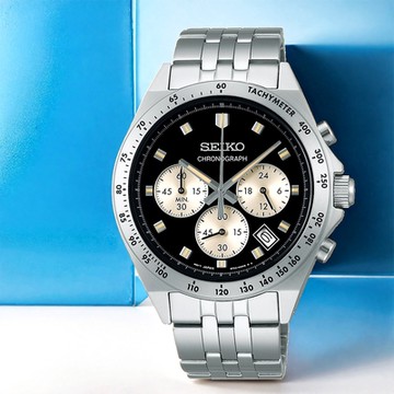SEIKO 精工 都會紳士三眼計時手錶 雙12購物節 送禮首選-黑色 (SBTR047J/8T63-02R0D)_SK045