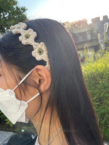 一串小花髮帶/編織/手作