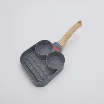 家用不沾平底鍋無涂層四孔蛋餃鍋加深煎蛋鍋迷你雞蛋漢堡鍋模具