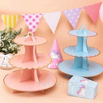 三層 蛋糕架【台灣現貨】G007 生日派對 甜點盤 杯子蛋糕 野餐佈置 點心盤 糖果 慶生 收涎 周歲 活動布置 蛋糕盤