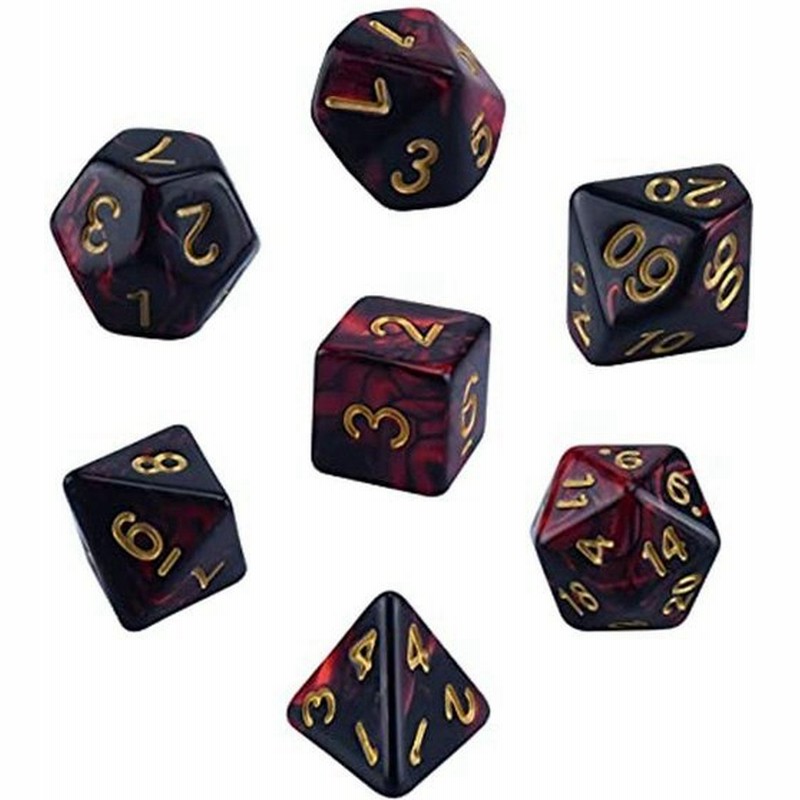 ダイス 7個セット 多面体サイコロ アクリルダイス 7つポリゴンサイコロ 鋭いエッジと美しいインクルージョンを備えた 美的感覚の卓上 収納用 卓上ゲー 16春夏新作