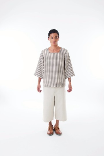 Sevenfold - Plush square collar top 毛絨方領上衣 (卡其)