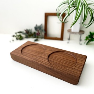 KATOMOKU 貓咪桌/為2件 胡桃木 日本製造　喂食碗