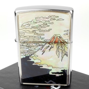 ZIPPO 日系~凱風快晴-富士山-天然貝殼加工打火機