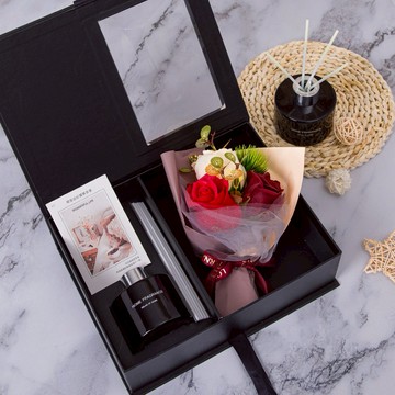 【Missing想念你】(預購)擴香瓶花束禮盒(黑色)  /香氛瓶/擴香棒/開店禮物/搬家禮物/喬遷禮物/升職禮物！以後都走花路吧!聖誕節禮物/情人節禮物/母親節花束/母親節禮物