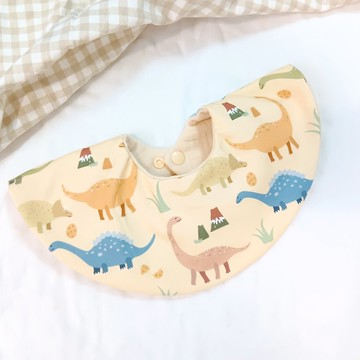 莫蘭迪恐龍。甜甜圈圍兜 (可繡名字)