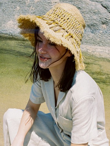 Paper Bucket Hat - Beige