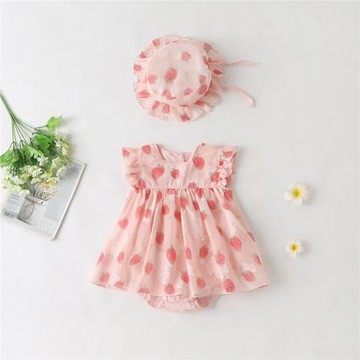 baby跨境ins童裝夏季中國風裙子嬰兒連體衣新生兒外出漢服衣服