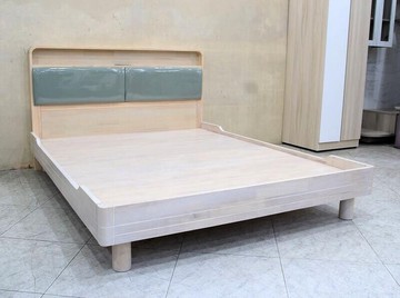 歐風別館漢江洗白色全實木五尺雙人床底另有胡桃色