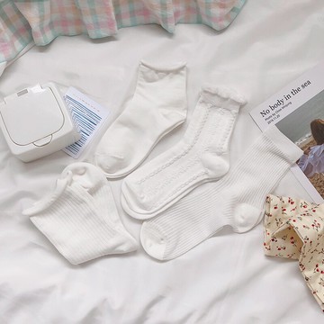 可愛日系軟妹白色襪子女網紅韓版學院風中筒襪ins潮百搭秋冬長襪