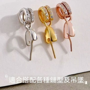 🏆臺灣熱賣好物🏆DIY吊墜扣頭 直孔玉石觀音玉墜扣頭 水晶翡翠掛件扣 頭鑲鑽夾扣配件 項鍊扣頭 吊墜扣頭 玉墜夾扣 扣頭