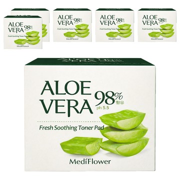MediFlower 台灣公司貨 蘆薈清新爽膚棉片  6個  60片