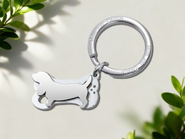口袋裡的小狗狗-不鏽鋼米格魯鑰匙圈