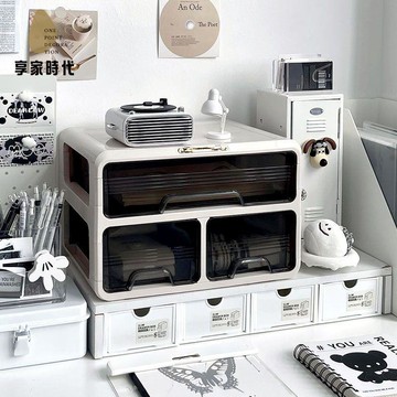 現貨！文件櫃 收納櫃 文件夾 置物架 宿舍桌面收納盒學生抽屜式防塵便簽整理盒辦公桌雜物書桌大容量 特價出 免運 開發票【hua3/18】