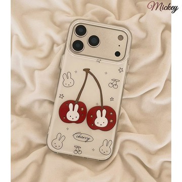 防摔手機殼.櫻桃米菲兔適用iPhone17promax手機殼蘋果16/15新款14/13雙層1211