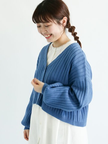 短版羅紋針織鈕扣外套(FL21L2D0580) - Samansa Mos2