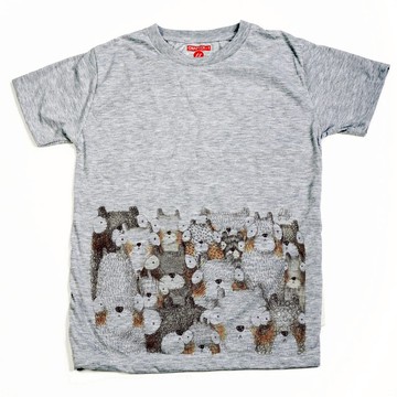 短袖T卹，第一章，看熊，男女，棉混紡，柔軟舒適。