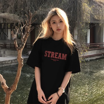 【現貨！當天出】韓版英文簡約風短袖女 加大碼寬鬆oversize風女生上衣 下半身失蹤 女tee 重磅純棉短袖情侶衣