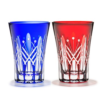 【任2件95折】收藏款｜田島硝子 映見玉矢來紋啤酒杯 2入組 江戸切子 尾形卓司 作 琉璃×朱紅色 玻璃杯 傳統工藝 日本原裝 最佳禮物 伴手禮推薦 TG05-15-2 熱賣中!